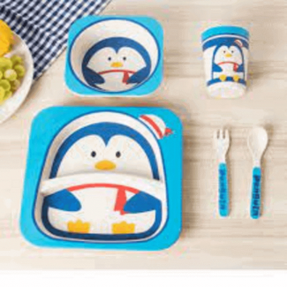 5pcs Baby Tableware Set with Fork, Spoon, Plate, and Bowl, BPA Free Price in Pakistan | LAPTAB