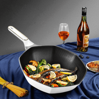 Octagonal Maifan Stone Non Stick Pan with Lid for Electric & Ceramic Stoves