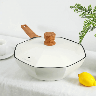 Octagonal Maifan Stone Non Stick Pan with Lid for Electric & Ceramic Stoves Price in Pakistan | LAPTAB