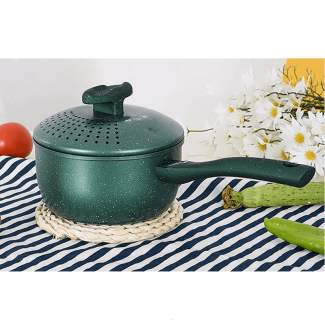 Noodle Cooking Nonstick Pan with Lid and Drainer, Multi-Purpose Stone Coating Price in Pakistan | LAPTAB