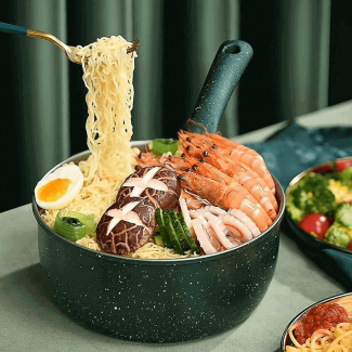 Noodle Cooking Nonstick Pan with Lid and Drainer, Multi-Purpose Stone Coating Price in Pakistan | LAPTAB