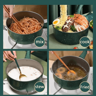 Noodle Cooking Nonstick Pan with Lid and Drainer, Multi-Purpose Stone Coating Price in Pakistan | LAPTAB