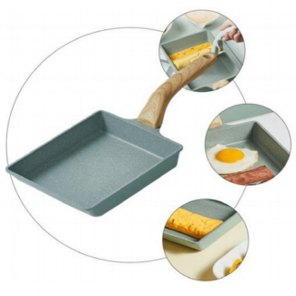 Nonstick Stone Square Flat Frying Pan with Wooden Handle, Aluminum, Easy Flip Price in Pakistan | LAPTAB