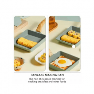 Nonstick Stone Square Flat Frying Pan with Wooden Handle, Aluminum, Easy Flip Price in Pakistan | LAPTAB