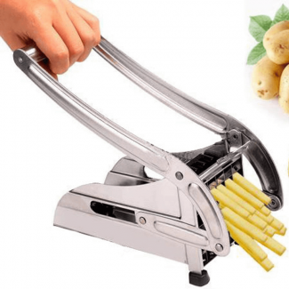 Stainless Steel Fried Potato Cutter with 2 Interchangeable Blades, Ergonomic Design Price in Pakistan | LAPTAB