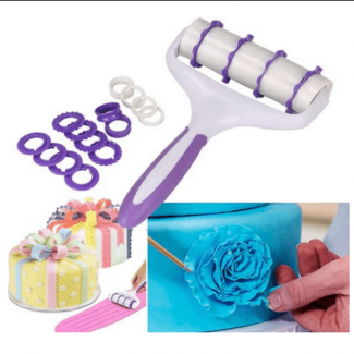 25 pcs Fondant Ribbon Cutter Set with Roller, Wheels, Spacers for Cake Decorating