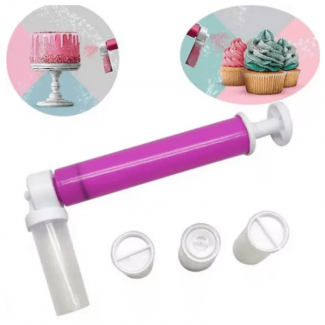 Manual Airbrush for Cake Decorating with Pump Sprayer and 4 Reservoirs, Leak-Resistant