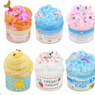6pcs Pack Cloud Mermaid Slime 70ml
