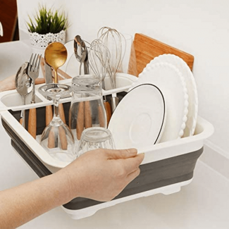 KM Foldable Dish Rack with Four Lattices, PP and TPR Material, Space-Saving Design Price in Pakistan | LAPTAB