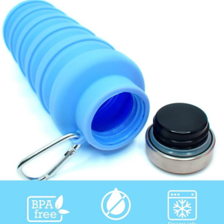 Foldable Silicone Water Bottle Leakproof, BPA Free, Heat Resistant for Hiking and Daily Use Price in Pakistan | LAPTAB