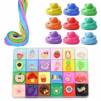 500ml 24 Colors Cloud Cotton Slime Kit for Kids ? Soft, Non-Toxic, Stress Relief Price in Pakistan | LAPTAB