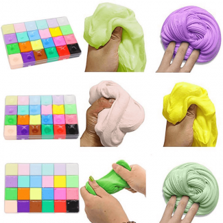 500ml 24 Colors Cloud Cotton Slime Kit for Kids ? Soft, Non-Toxic, Stress Relief Price in Pakistan | LAPTAB