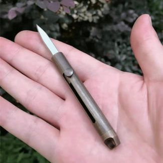 Mini Pocket Knife with Stainless Steel Clip and Spey Blades, 2 3/8