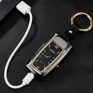 Watch Lighter Keychain with Clock, Reusable Metal Lighter and Waterproof PU Leather Price in Pakistan | LAPTAB