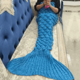 Mermaid Hand Made Double Crochet Blanket, Soft Orlon & Cotton, Open Back and Bottom Design Price in Pakistan | LAPTAB