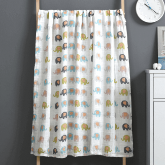Newborn Baby Blanket Double Layer 100% Cotton Breathable with Hand Painted Print Price in Pakistan | LAPTAB