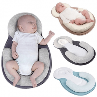 Newborn Baby Head Shape Pillow with Breathable Fabric for Comfortable Sleep