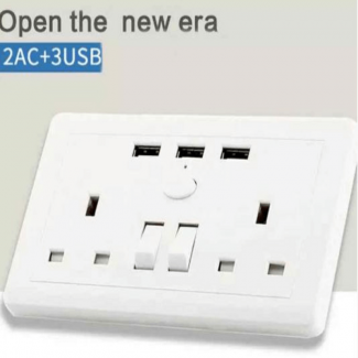Wall Socket with USB Ports, Grounded, Long Extension Cable, Standing Style Price in Pakistan | LAPTAB