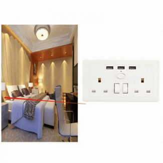 Wall Socket with USB Ports, Grounded, Long Extension Cable, Standing Style Price in Pakistan | LAPTAB
