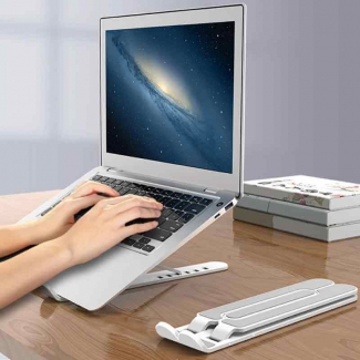 Portable Laptop Stand with Movable Ledge, Lightweight ABS, Heat-Reducing, Ergonomic Design Price in Pakistan | LAPTAB