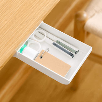Under The Desk Drawer Box with Adjustable Pop-Up and Strong 3M Tape for Office Supplies Storage Price in Pakistan | LAPTAB