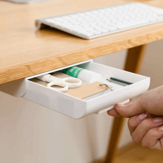 Under The Desk Drawer Box with Adjustable Pop-Up and Strong 3M Tape for Office Supplies Storage Price in Pakistan | LAPTAB