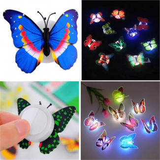 1pc LED Butterfly Wall Sticker, Eco-Friendly, Easy to Install, Multi-Color Decorative Wall Art Price in Pakistan | LAPTAB