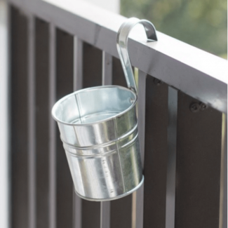 Stainless Steel Hanging Flower Pot 11cm with Handle, No Drill Mount, Silver Price in Pakistan | LAPTAB