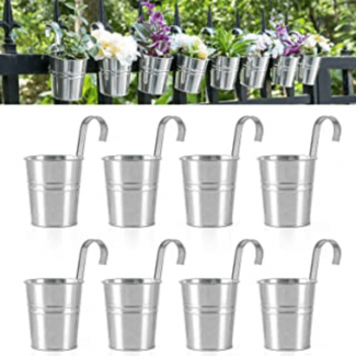 Stainless Steel Hanging Flower Pot 11cm with Handle, No Drill Mount, Silver Price in Pakistan | LAPTAB