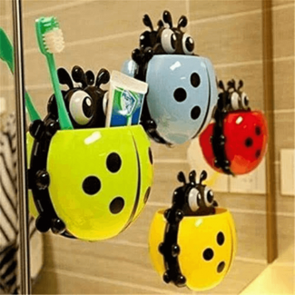 Ladybug Toy Toothbrush and Toothpaste Holder with Strong Suction Cups for Bathroom and Kitchen Price in Pakistan | LAPTAB