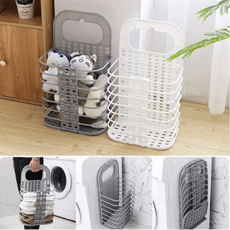 Foldable Bathroom Hanging Mesh Laundry Basket Wall-Mounted Space Saver Organizer Price in Pakistan | LAPTAB