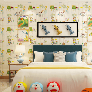 Kids Room Wall Panel Sheets 8mm Thick with 38 Cartoon Decals, Peel and Stick Price in Pakistan | LAPTAB