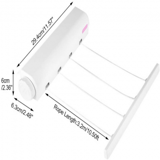 4 Ropes Indoor Retractable Clothesline, 10.5 ft Drying Space, Wall-Mountable Price in Pakistan | LAPTAB