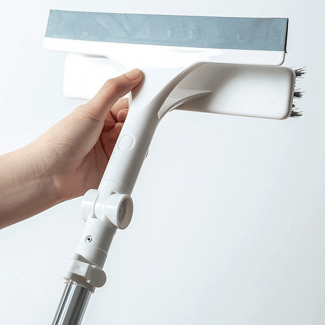 360 Rotation Floor Brush with Telescopic Handle, 2 Heads Brush and Wiper Blade Price in Pakistan | LAPTAB