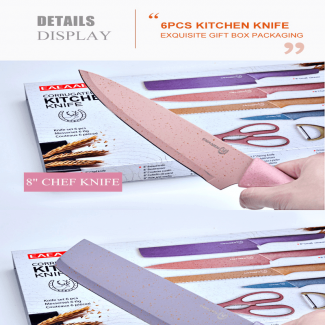 6 pcs Kitchen Knife Set with Sharp Stainless Steel Blades and Non-Slip Colorful Handles Price in Pakistan | LAPTAB