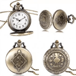 Alice Wonderland Pocket Watch with Chain, Quartz Vintage Style Necklace Price in Pakistan | LAPTAB