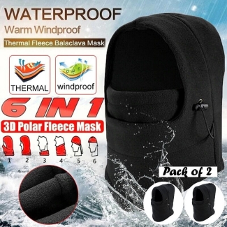 Pack of 2 Pcs Balaclava Hat Neck Warmer Face Mask Cap