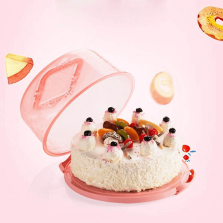 8 Inch Plastic Handheld Round Cake Storage Box with Snap Lock Lid for 6-8 Inch Cakes Price in Pakistan | LAPTAB