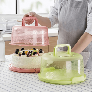 8 Inch Plastic Handheld Round Cake Storage Box with Snap Lock Lid for 6-8 Inch Cakes Price in Pakistan | LAPTAB