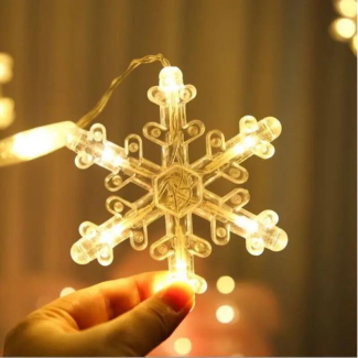 Curtain String Lights 2.5m with 24 Snowflake LEDs, 8 Modes, Waterproof for Home Decor Price in Pakistan | LAPTAB