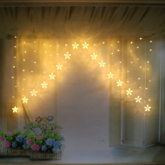 Curtain String Lights 2.5m with 24 Snowflake LEDs, 8 Modes, Waterproof for Home Decor Price in Pakistan | LAPTAB