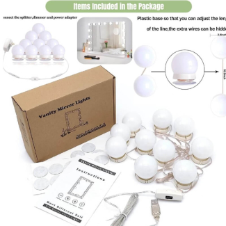 10 LED Vanity Mirror Light Bulbs for Makeup Dressing Table, Adjustable Brightness, Easy Installation Price in Pakistan | LAPTAB