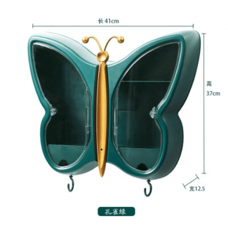 Butterfly Wall Mounted Cosmetic Organizer with Sticky Sticker, Dustproof, Waterproof, Large Capacity Price in Pakistan | LAPTAB
