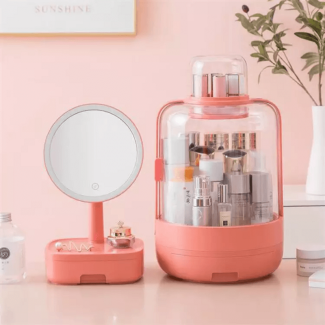Full Moon LED Mirror Cosmetic Storage Box with Natural Light and No Assembly Needed Price in Pakistan | LAPTAB