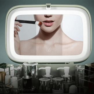 Drawer Type LED Mirror Cosmetic Storage Box with 3-Tier Dismountable Design Price in Pakistan | LAPTAB