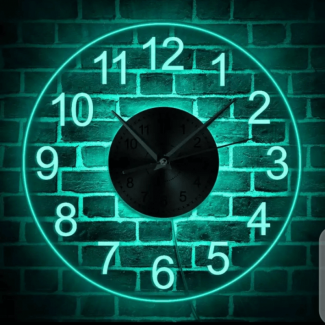 Modern Arabic Numerals LED Wall Clock with Remote-Controlled Color Lighting Price in Pakistan | LAPTAB