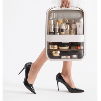 3 Tier Hand Carry Cosmetic Organizer with Multiple Compartments and Handle Price in Pakistan | LAPTAB