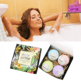 4 pcs Bath Bombs Set - Exfoliating, Moisturizing, Scented Spa Balls for Skin Care Price in Pakistan | LAPTAB
