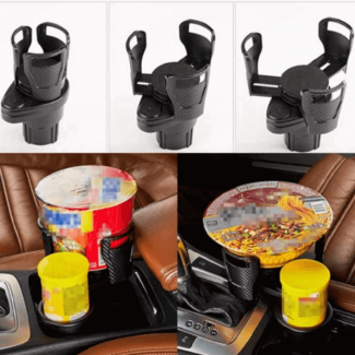 2 in 1 Adjustable Car Cup Holder and Expander, Fits Cups and Bottles, Easy Install