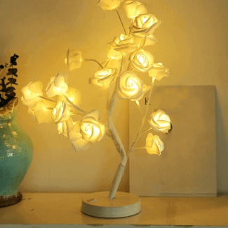 White Rose Lamp with 22 LED Roses, 18-Inch Table Lamp for Bedroom and Garden Decor Price in Pakistan | LAPTAB